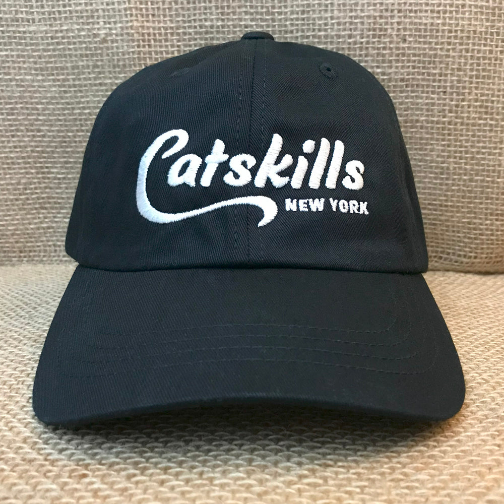 Catskills New York Script Embroidered Low-Profile Cotton Twill Hat