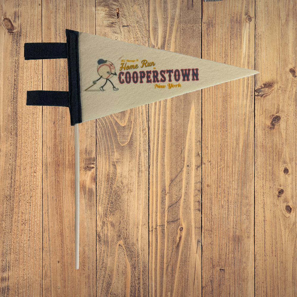 Cooperstown NY Baseball Themed Mini-Pennant - Fun Cooperstown Souvenir and Gift