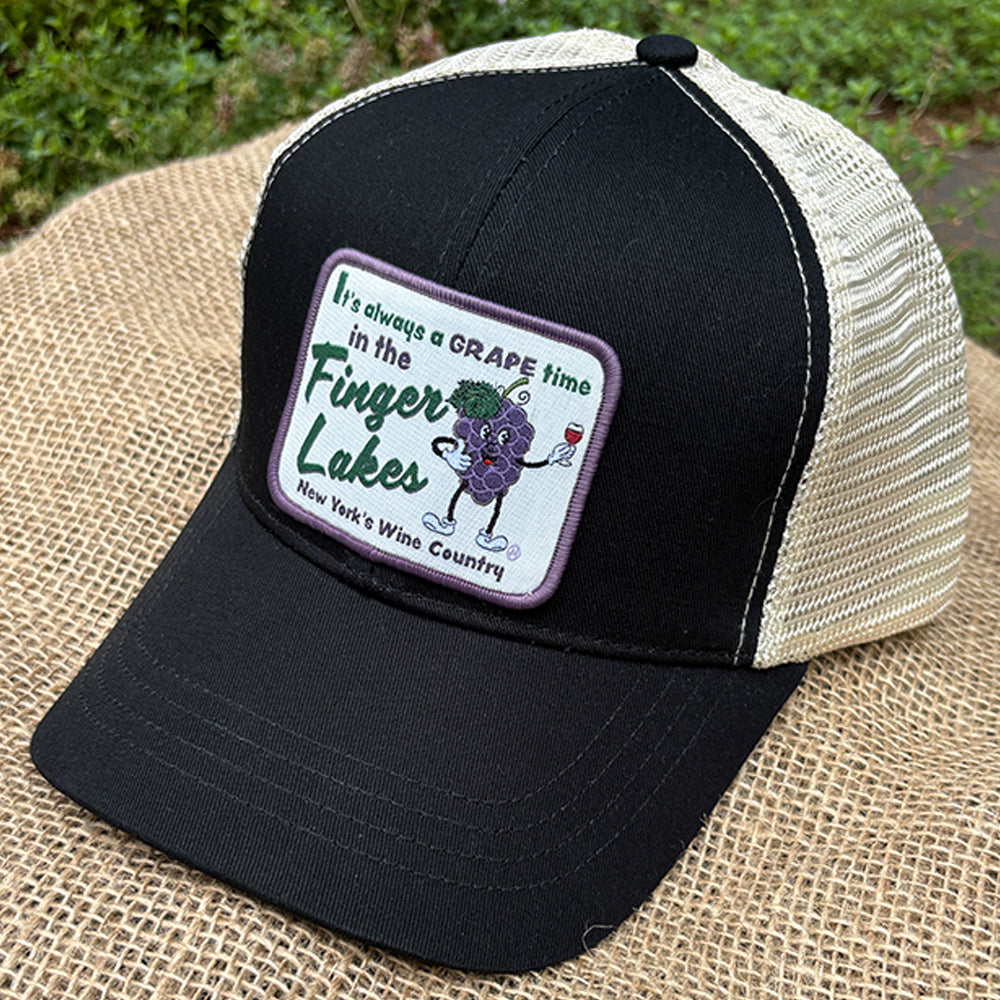 Finger Lakes Wine Themed Trucker Hat - Finger Lakes Baseball Cap