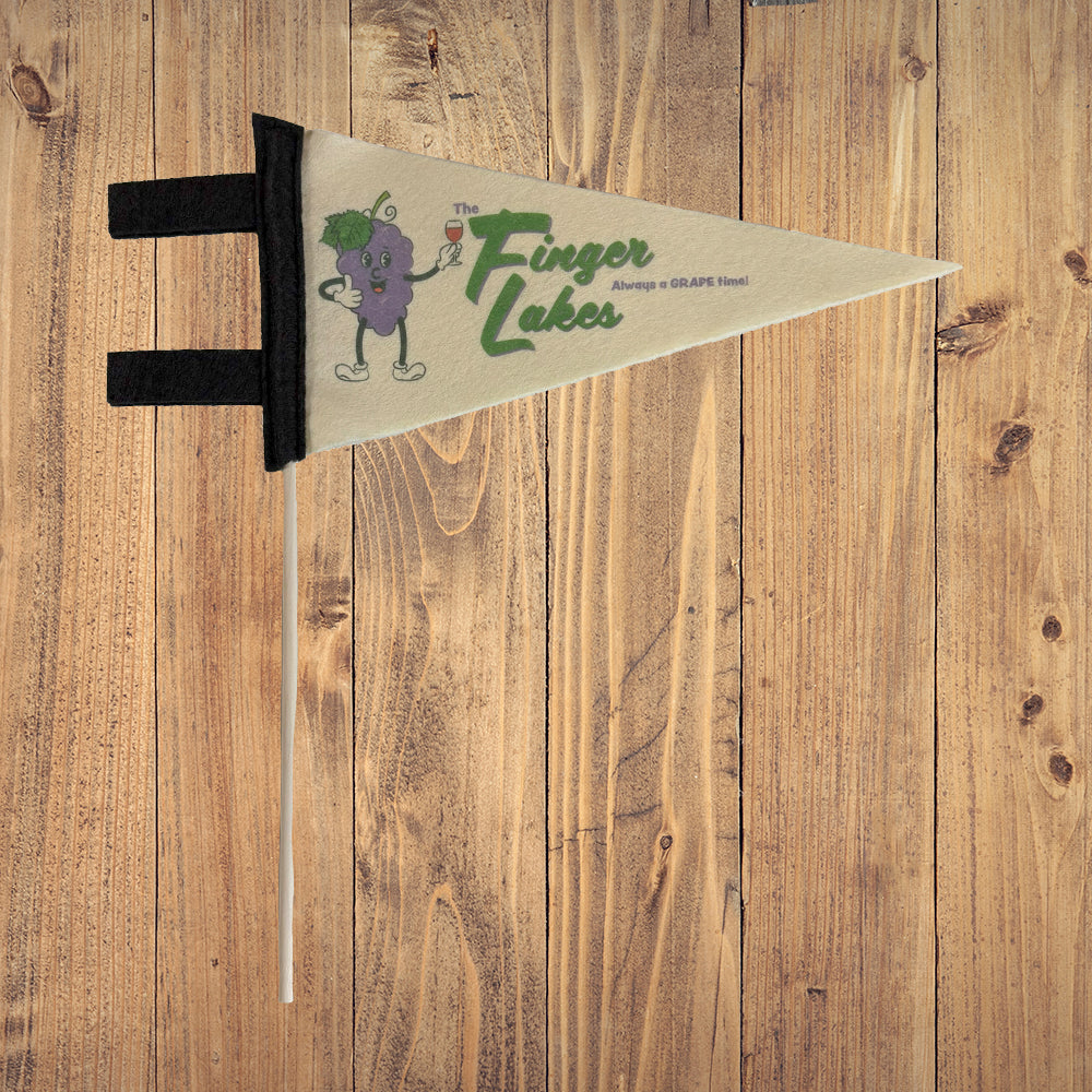 Finger Lakes Wine Themed Mini-Pennant - Fun Finger Lakes Souvenir and Gift
