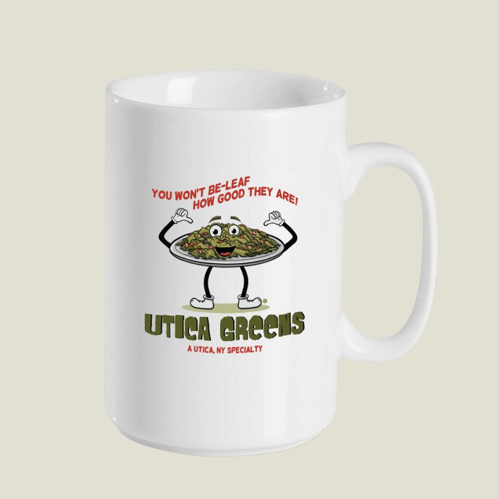 15 oz. Utica Greens Ceramic Mug - Original Character - Fun Central NY Gift Idea