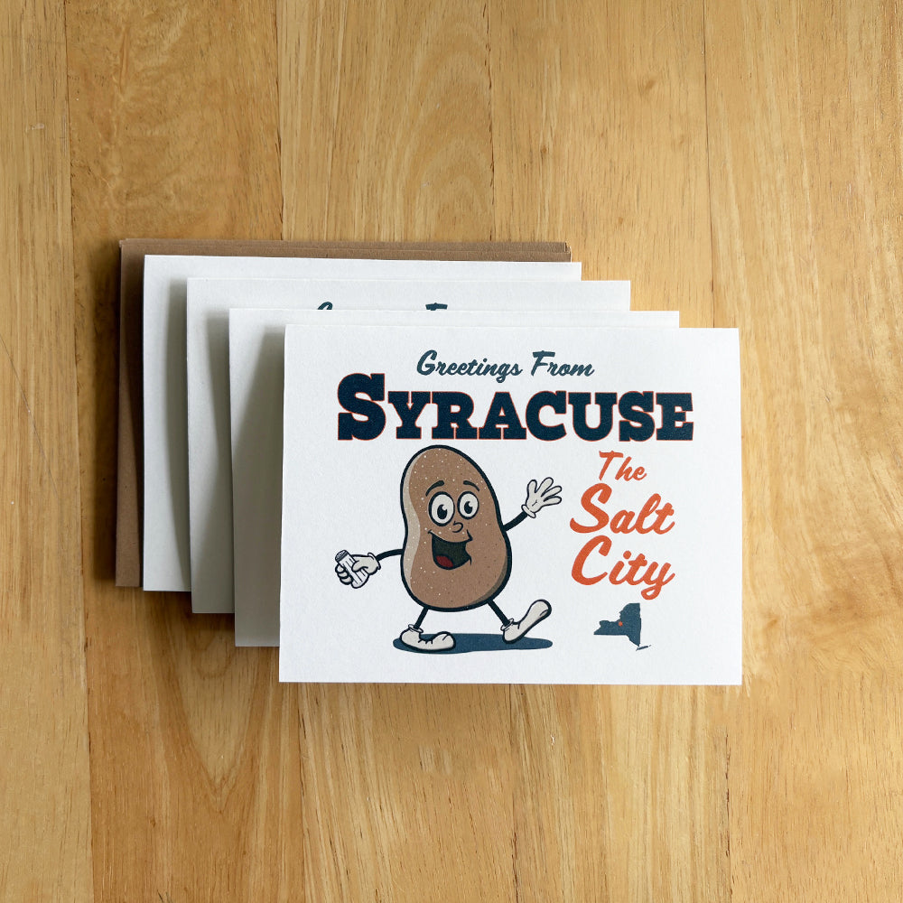Greetings From Syracuse Card Set - Four Salt City Themed Cards with Envelopes