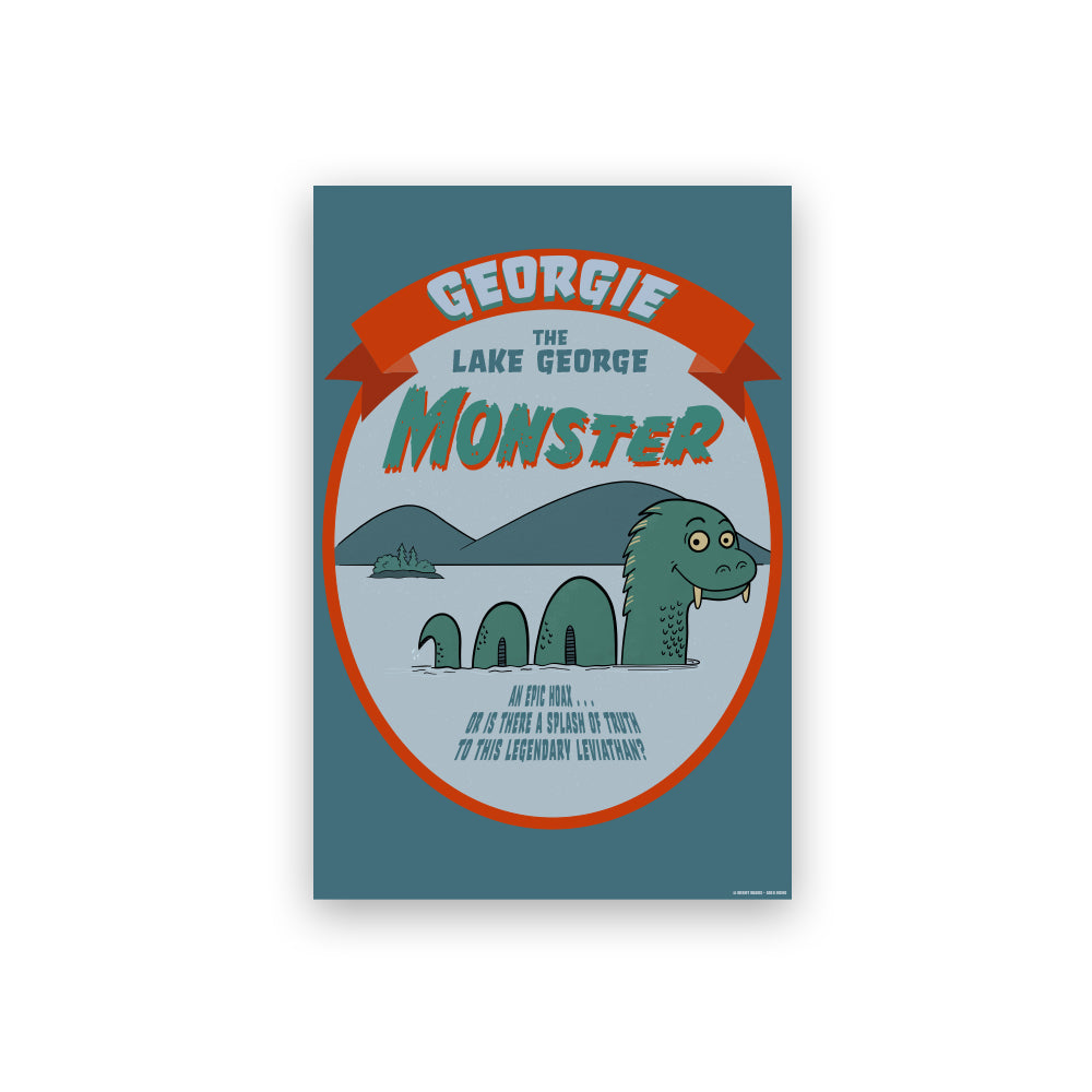 Lake George Lake Monster Georgie Cryptid Upstate NY Fun Cartoon Print