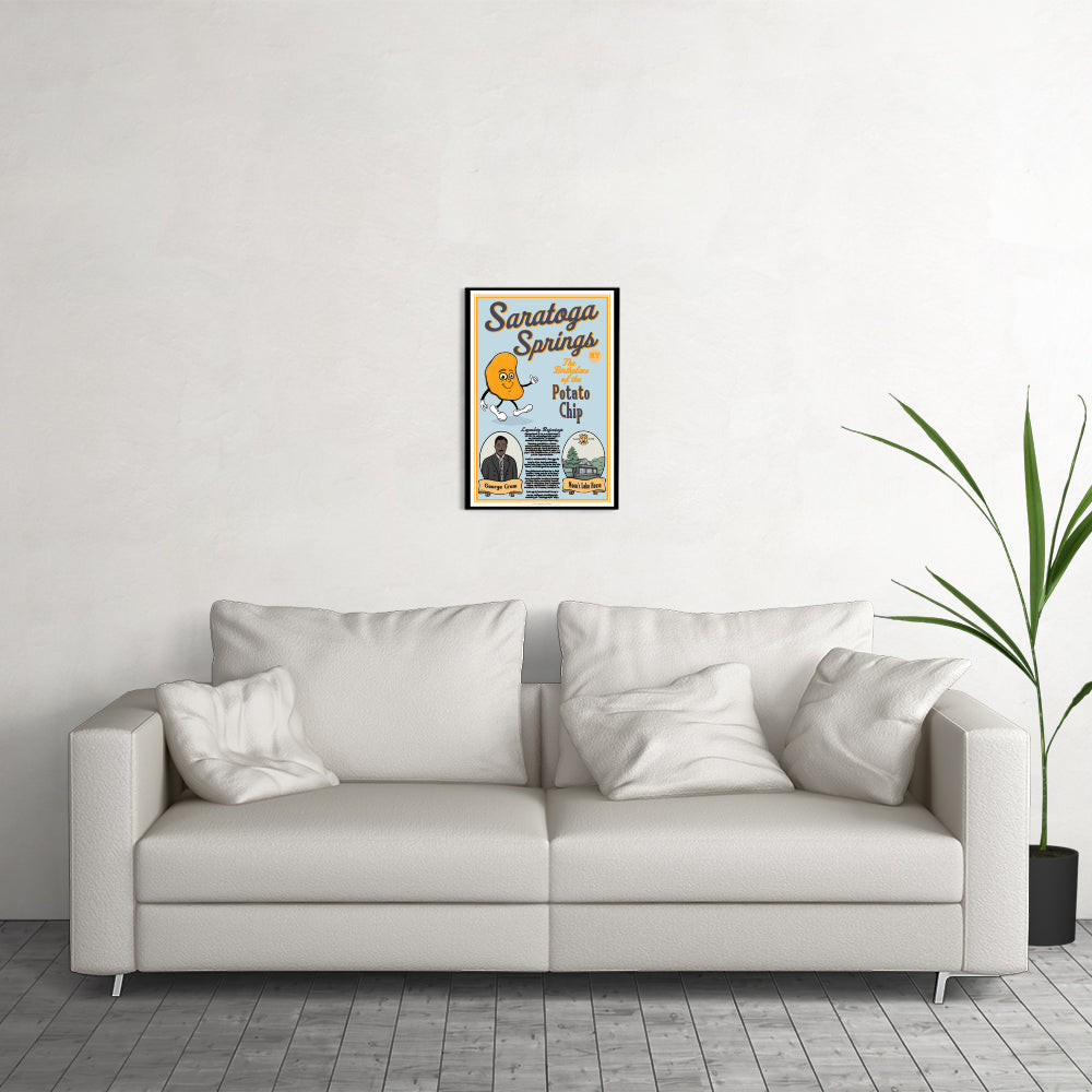 Saratoga Springs NY Print - Potato Chip Legend - Illustrated Cartoon Wall Art