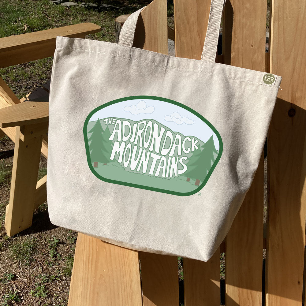 Adirondacks Recycled Cotton Canvas Tote Bag - Adirondacks Gift Idea and Souvenir