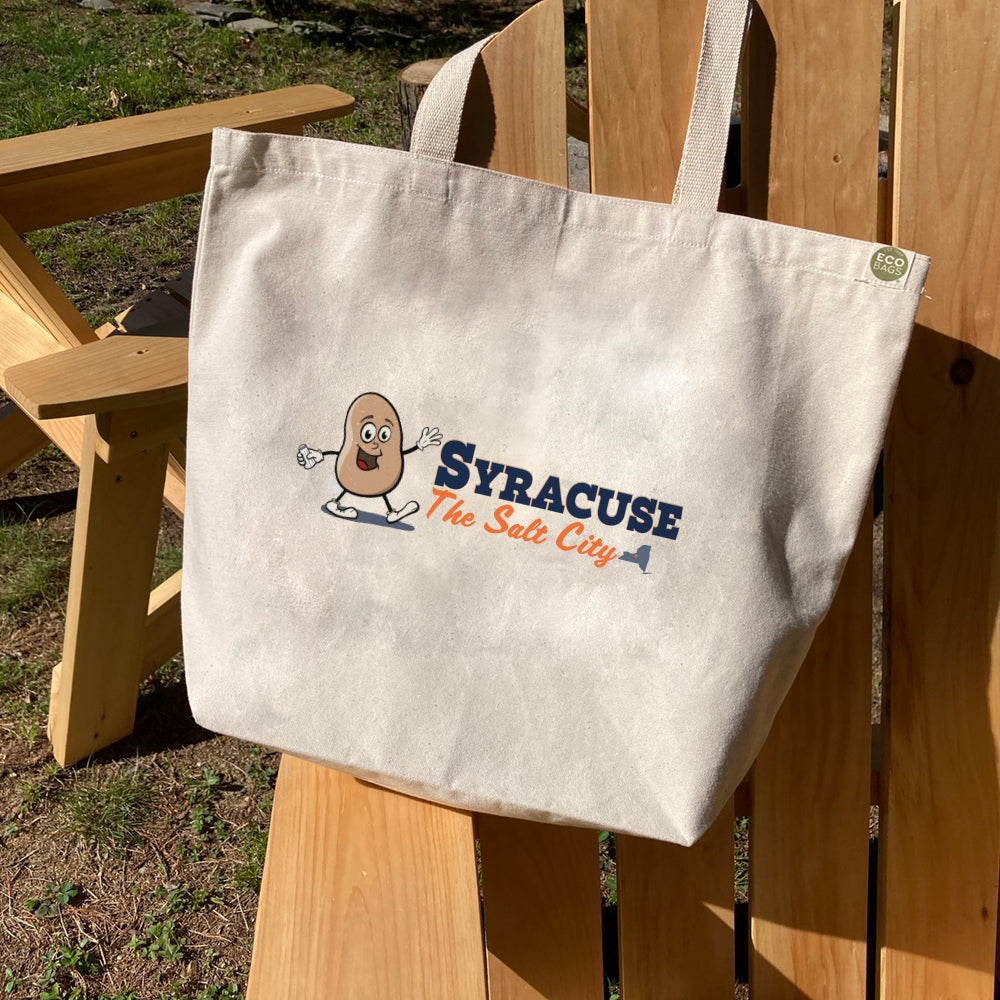 Syracuse New York Recycled Cotton Canvas Tote Bag - Eco Bag - The Salt City