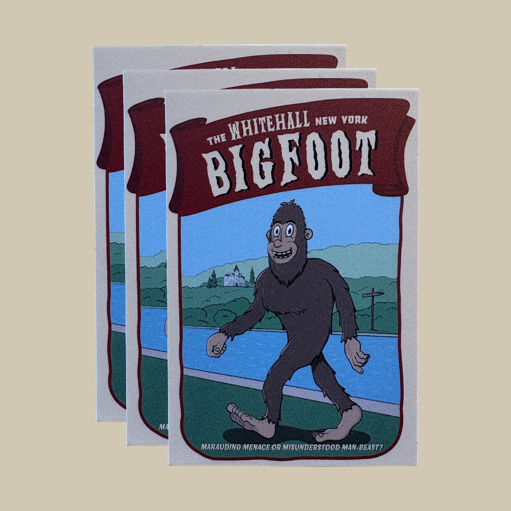 Bigfoot Sticker - Whitehall New York Sasquatch - Original Design