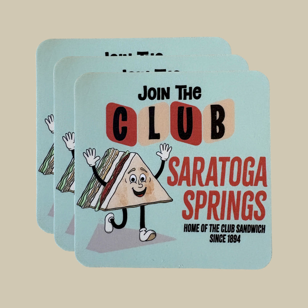 Saratoga Springs Club Sandwich Sticker - Saratoga NY Souvenir