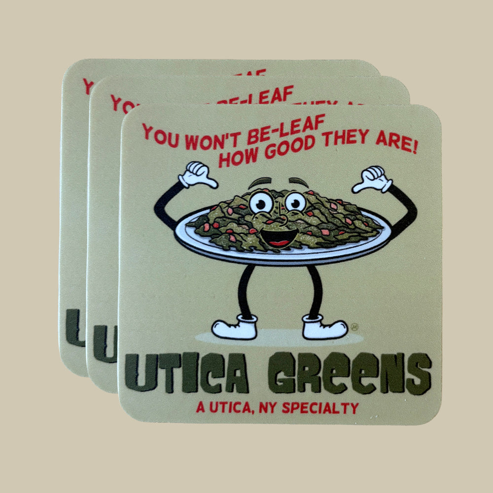 Utica Greens Sticker - Fun Food-Themed Upstate NY Souvenir