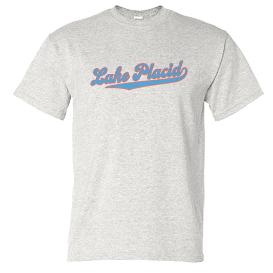 Lake Placid Retro Script Vintage Style Unisex Tee Shirt