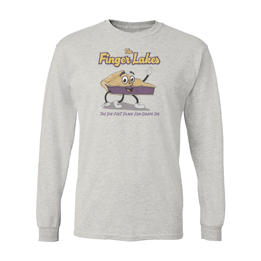 Finger Lakes Grape Pie - Long Sleeve Tee Shirt - Fun Upstate NY Gift Idea