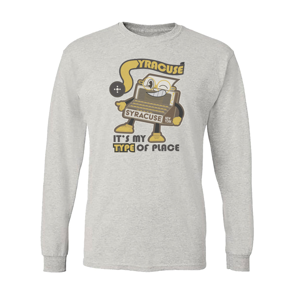 Syracuse History - Typewriter Capital - Long Sleeve Tee Shirt - Fun Upstate NY Gift Idea