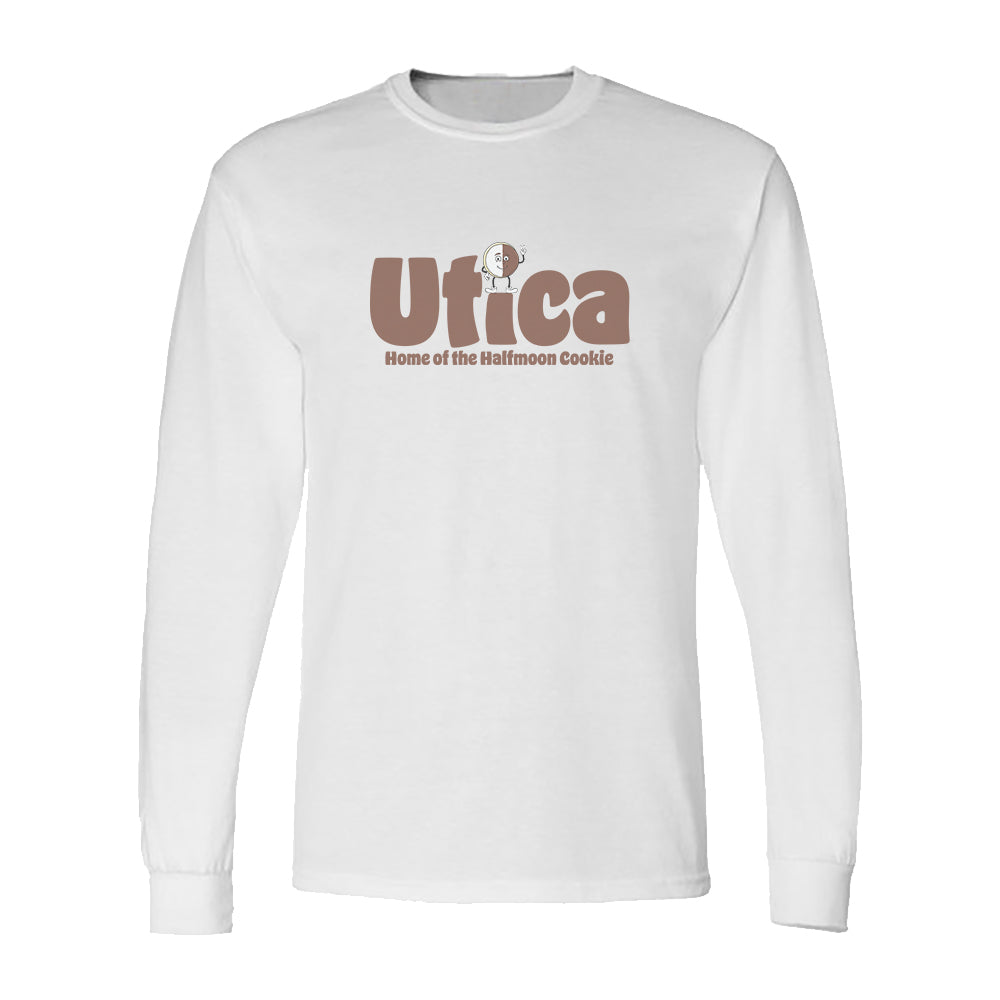 Utica NY Halfmoon Cookie Long Sleeve Tee Shirt - Upstate NY Gift and Souvenir