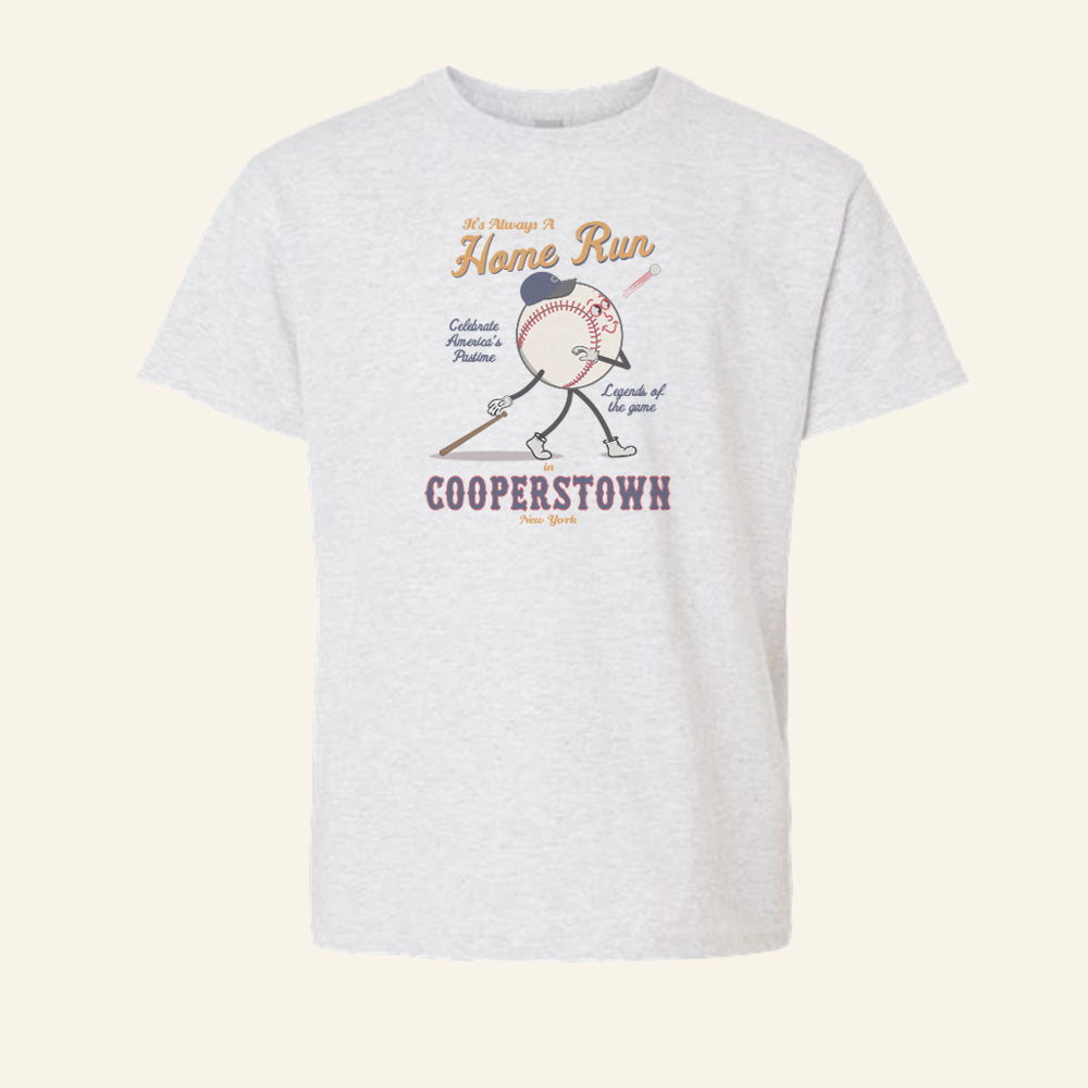 Fun Kids Cooperstown Baseball Youth Tee Shirt - Souvenir and Gift Idea