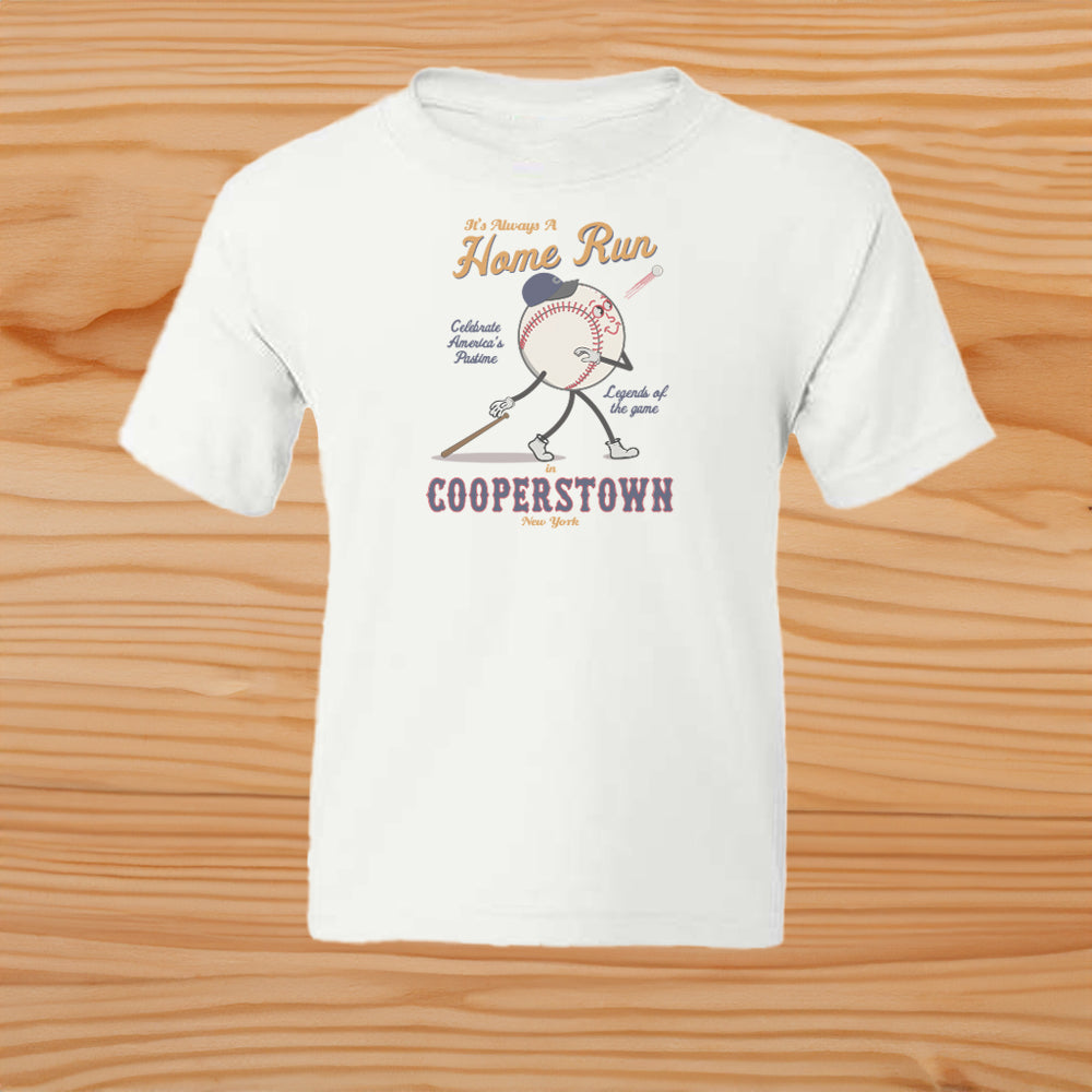 Fun Kids Cooperstown Baseball Youth Tee Shirt - Souvenir and Gift Idea
