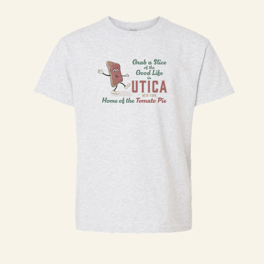 Kids Utica Tomato Pie Youth Tee Shirt - Utica NY Gift and Souvenir Idea