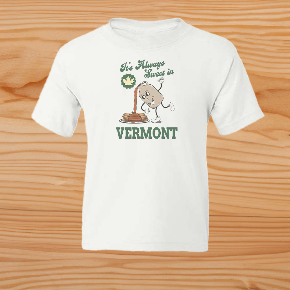 Fun Kids Vermont Maple Syrup Youth Tee Shirt - Souvenir and Gift Idea