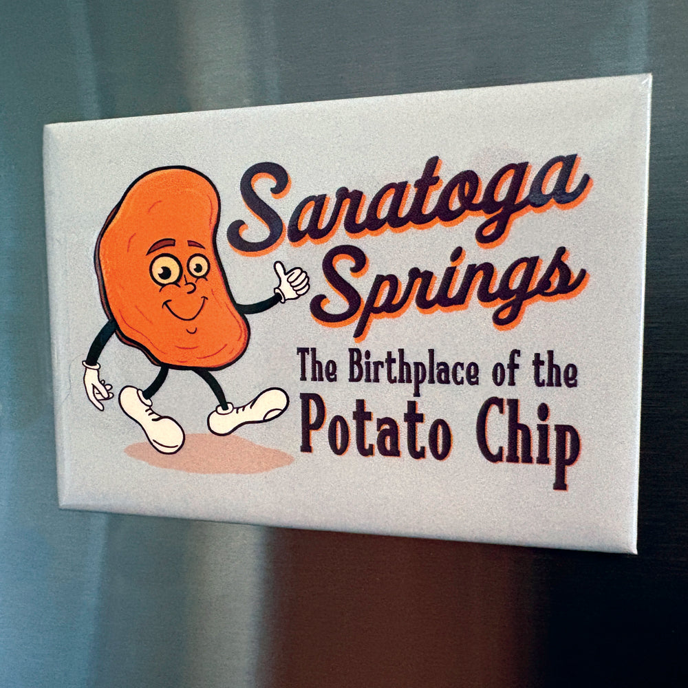 Fun Saratoga Springs Potato Chip Souvenir Fridge Magnet