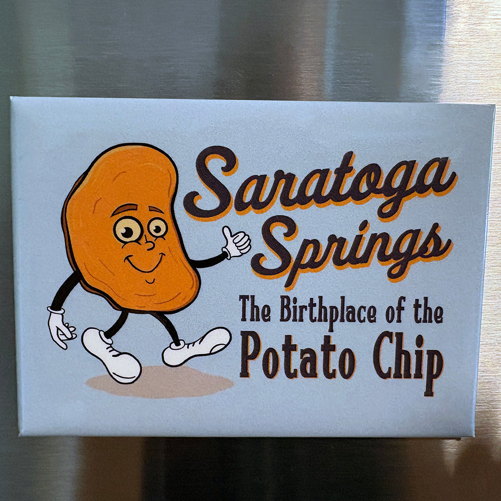 Fun Saratoga Springs Potato Chip Souvenir Fridge Magnet