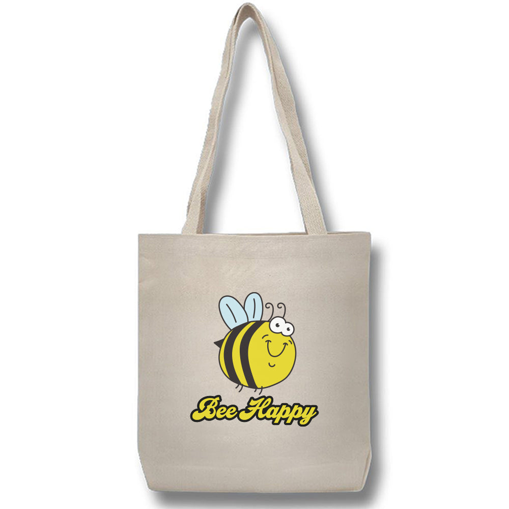 Bee Happy Cute Everyday Tote Bag - Made in the USA