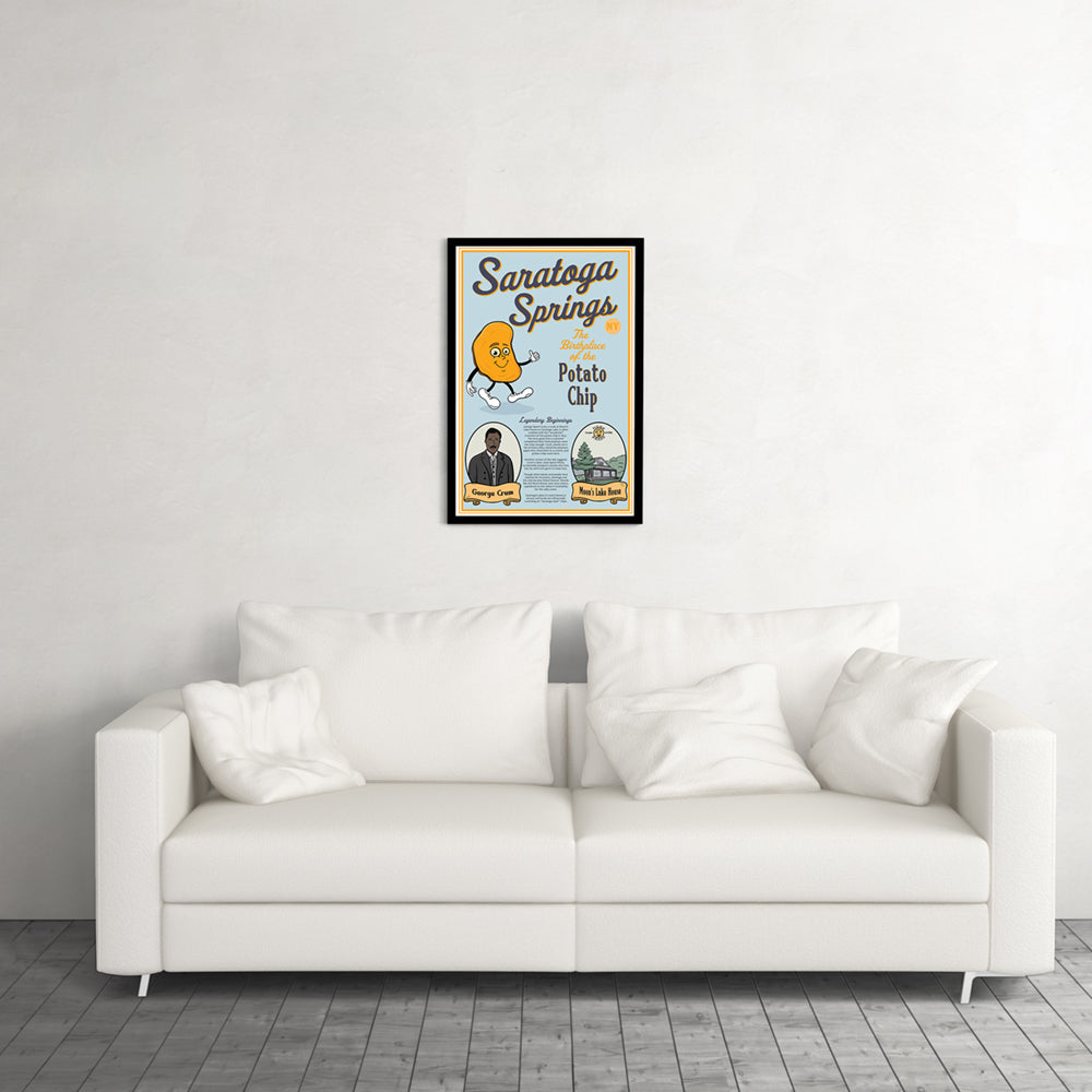Saratoga Springs NY Potato Chip Legend Print - Illustrated Cartoon Wall Art