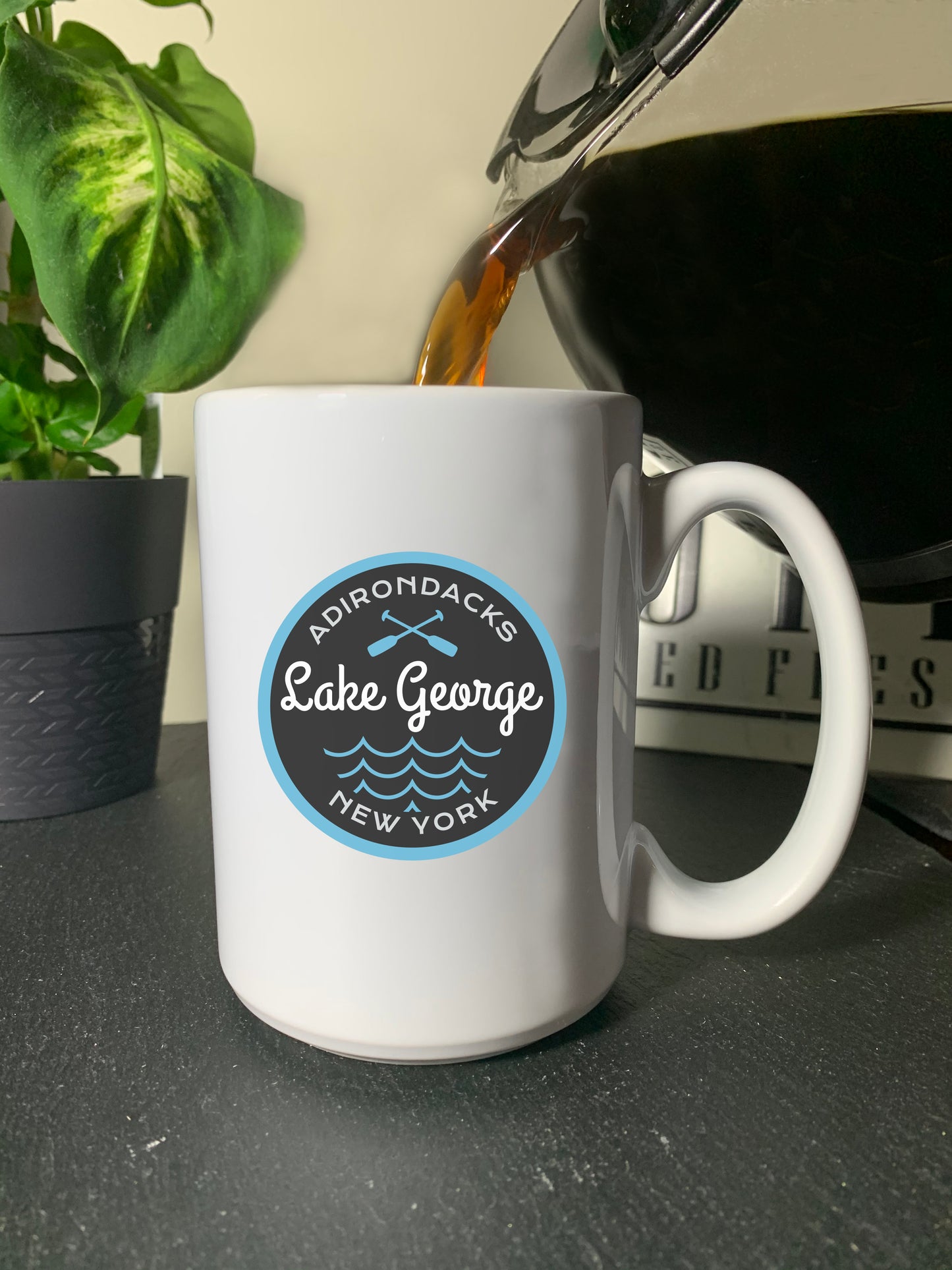 15 oz. Mug Lake George Nautical Theme Adirondacks Ceramic Mug
