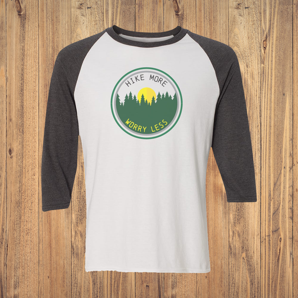 Hike More Worry Less Logo 3/4 Sleeve Raglan Shirt