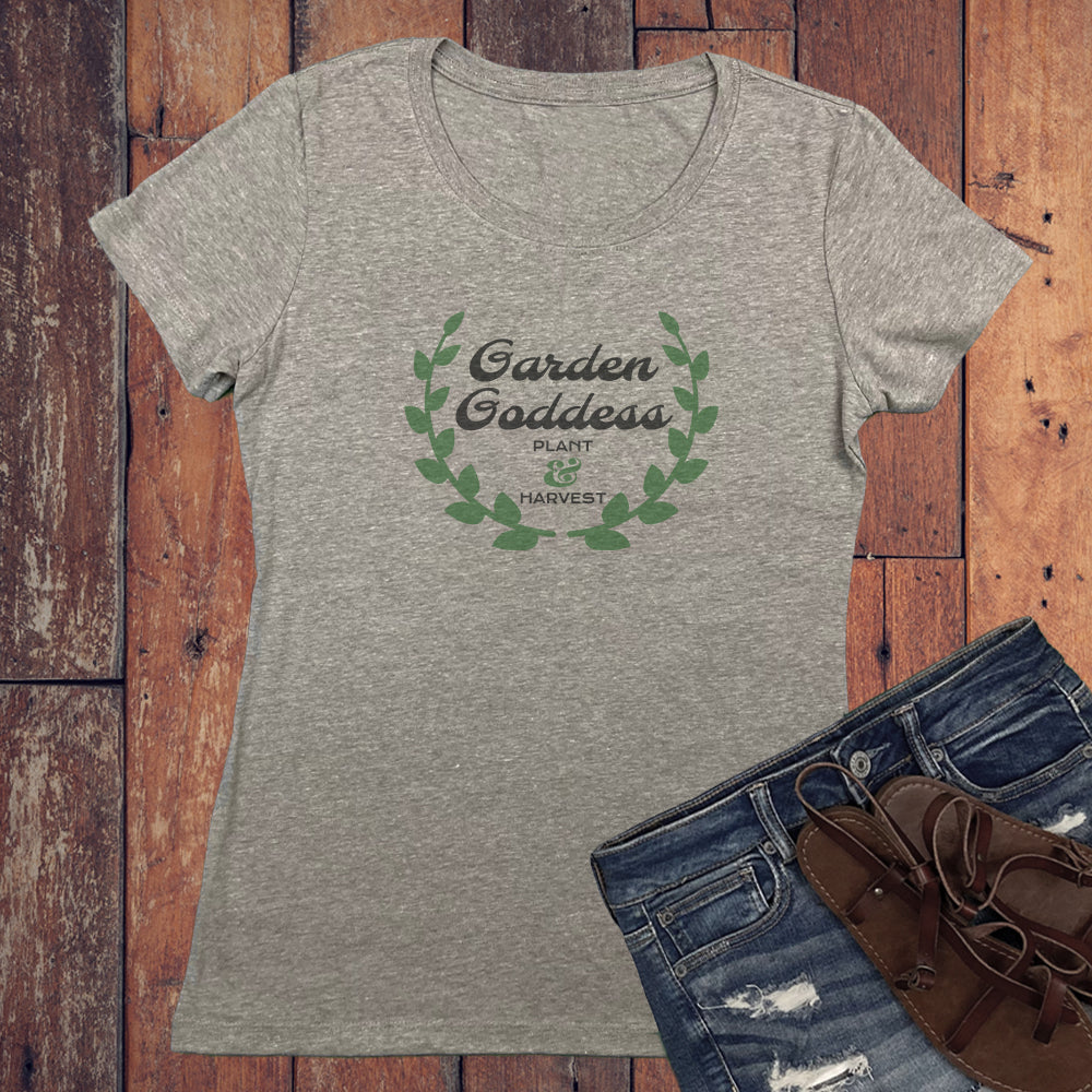 Garden Goddess Gardening Themed Vintage Faded Graphic Women's Tee Shirt