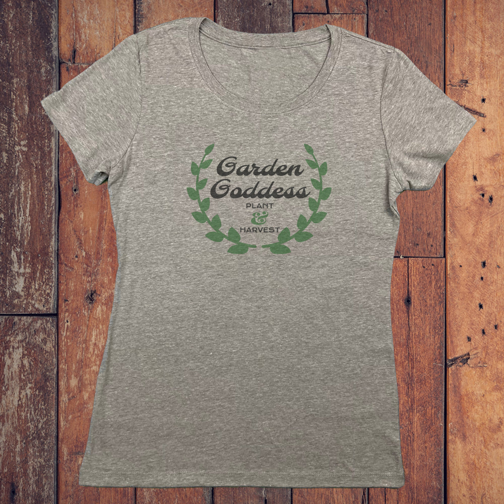 Garden Goddess Gardening Themed Vintage Faded Graphic Women's Tee Shirt