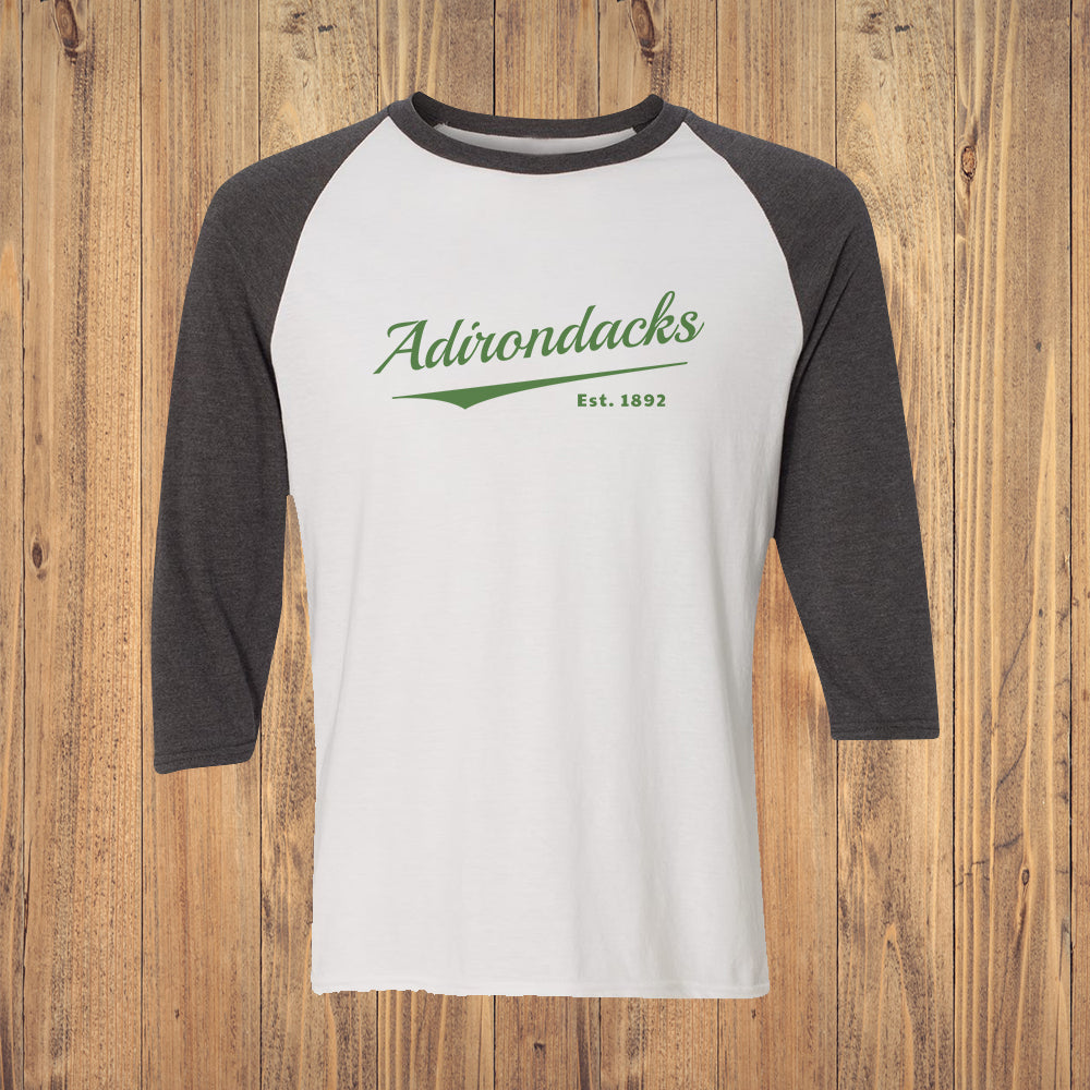 Adirondacks Script Logo 3/4 Sleeve Raglan Shirt