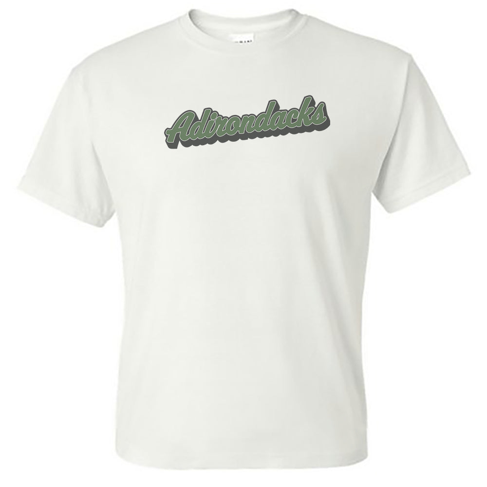 Adirondacks Retro Script Vintage Style Unisex Tee Shirt