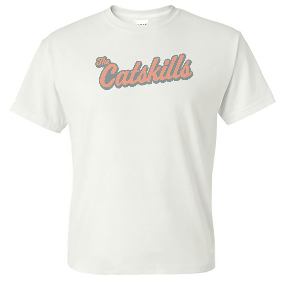 Catskills Retro Script Upstate NY Vintage Design Unisex Tee Shirt