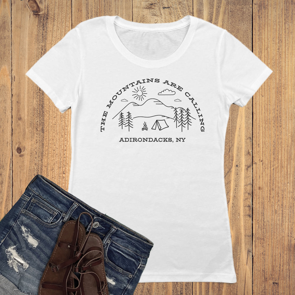 The Mountains Are Calling - Adirondacks Women's Graphic Tee Shirt