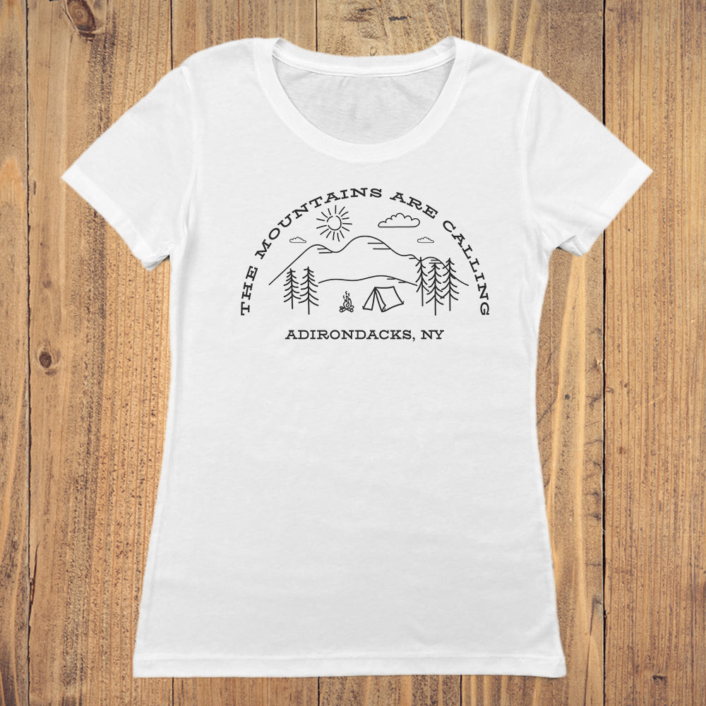 The Mountains Are Calling - Adirondacks Women's Graphic Tee Shirt