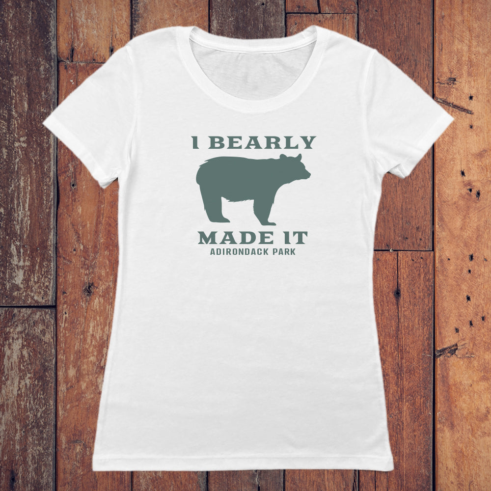 I Bearly Made It Adirondack Park Vintage Style Faded Women's Tee Shirt