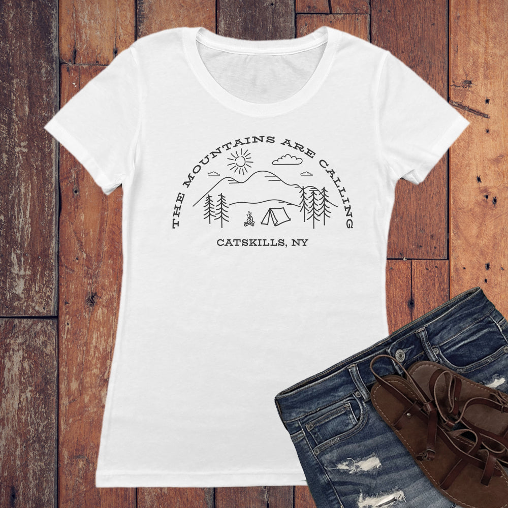 Catskills The Mountains Are Calling Women's Graphic Tee Shirt