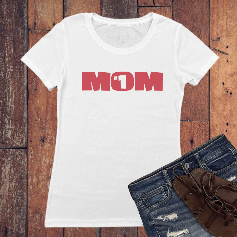 Number One #1 Mom Vintage Style Faded Print Women's Tee Shirt