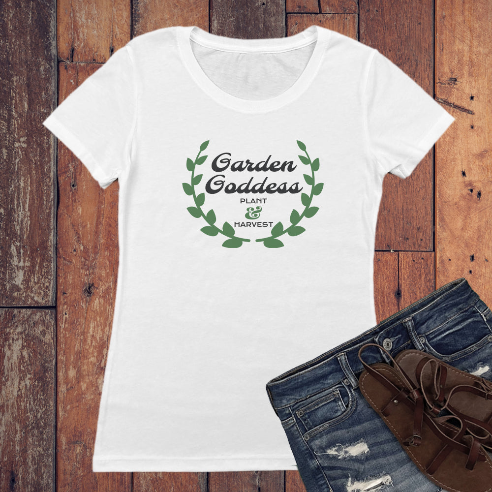 Garden Goddess Gardening Themed Vintage Faded Graphic Women's Tee Shirt