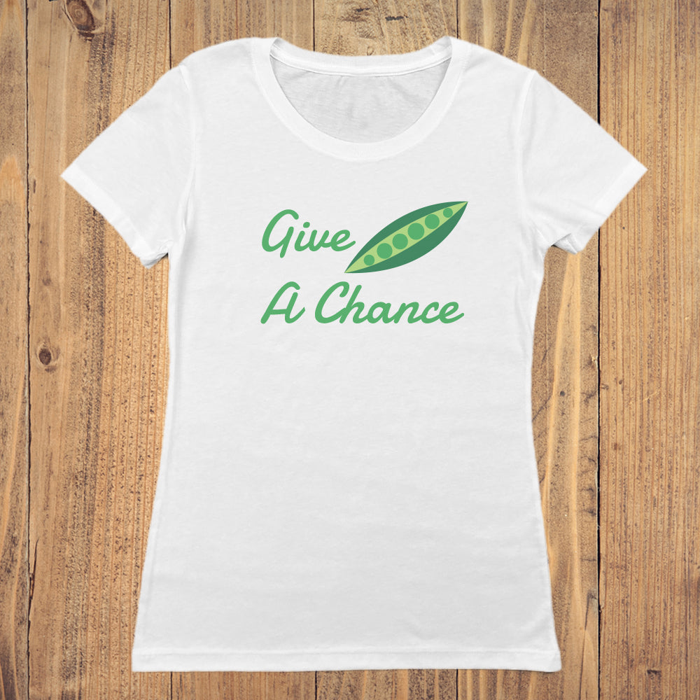 Give Peas A Chance Gardening Themed Vintage Faded Graphic Women's Tee Shirt