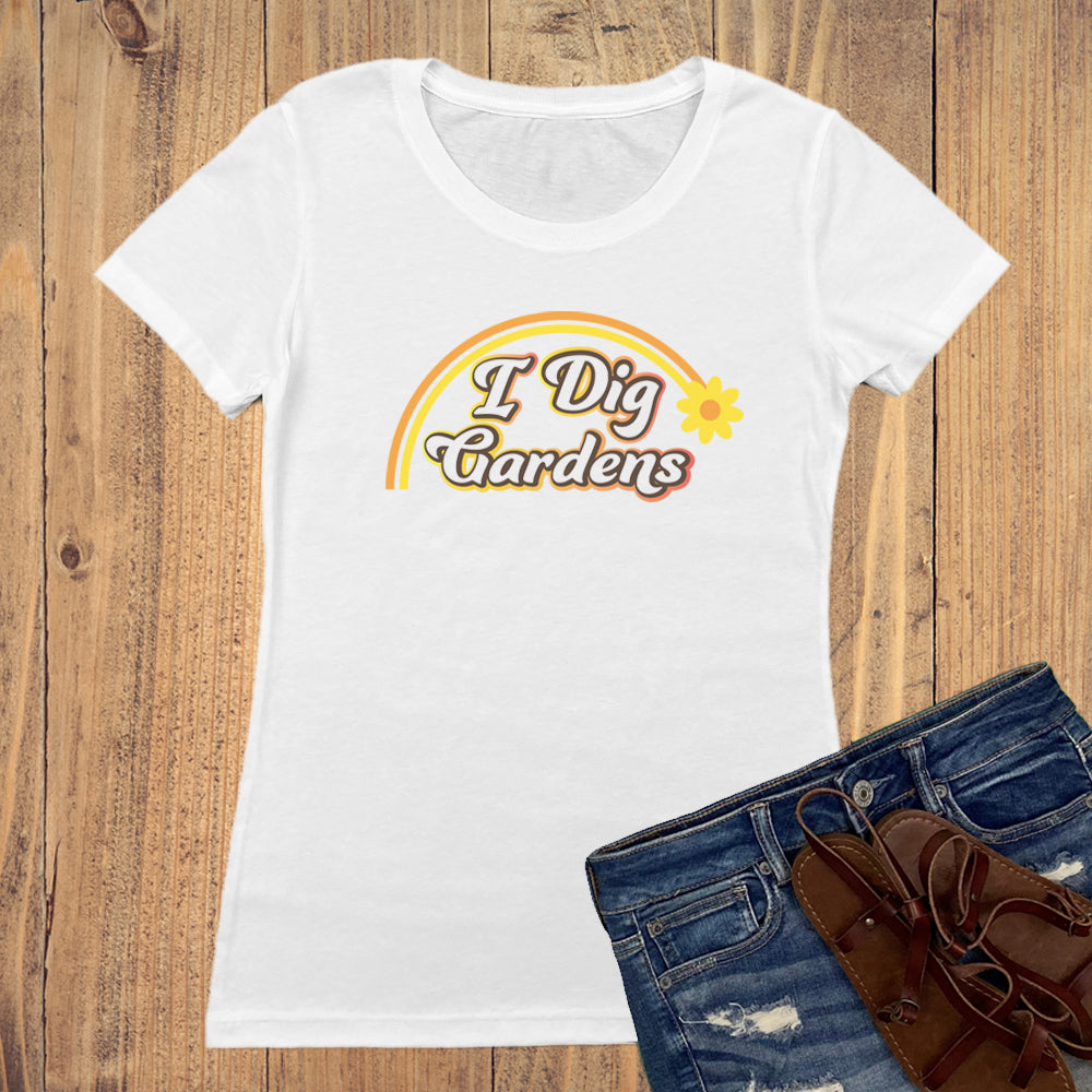 I Dig Gardens Vintage 70's Style Faded Print Women's Tee Shirt