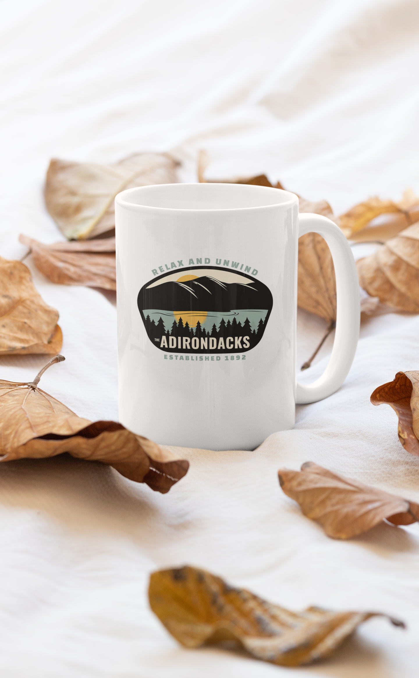 15 oz. Relax and Unwind Adirondacks Ceramic Mug