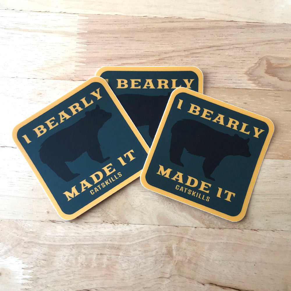 Funny Catskills Stickers - 3 Pack - I Bearly Made It