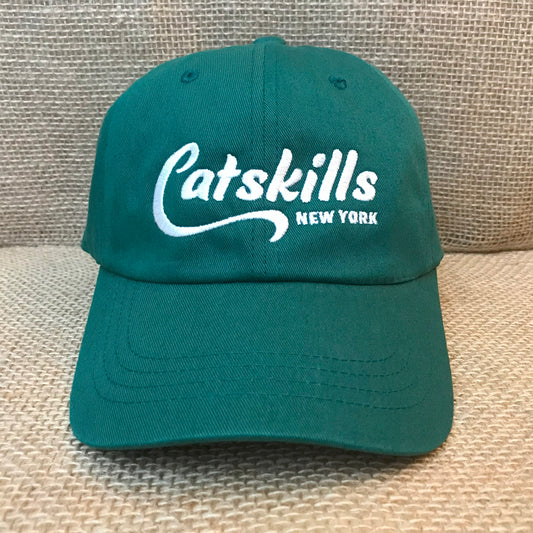 Catskills New York Script Embroidered Low-Profile Cotton Twill Hat