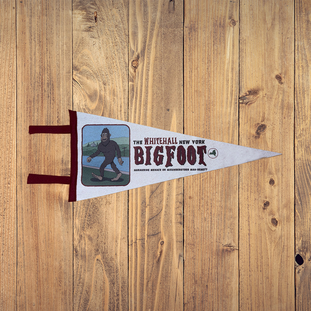 Bigfoot Whitehall New York Cryptid Pennant - Sasquatch Adirondacks and Vermont