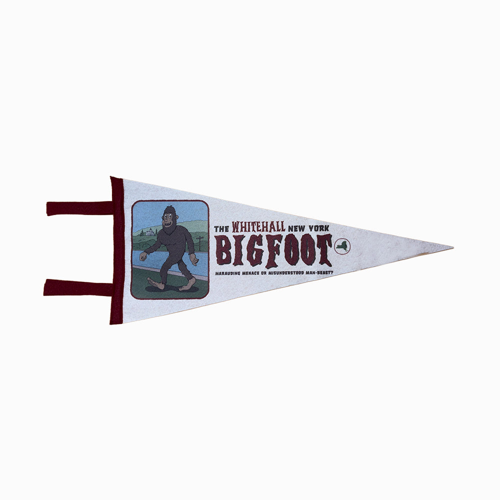 Bigfoot Whitehall New York Cryptid Pennant - Sasquatch Adirondacks and Vermont