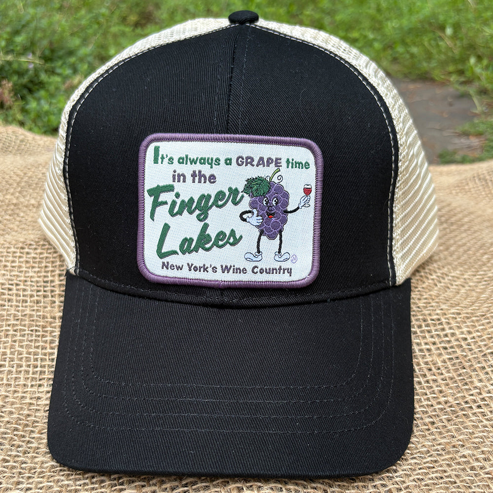 Finger Lakes Wine Themed Trucker Hat - Finger Lakes Baseball Cap