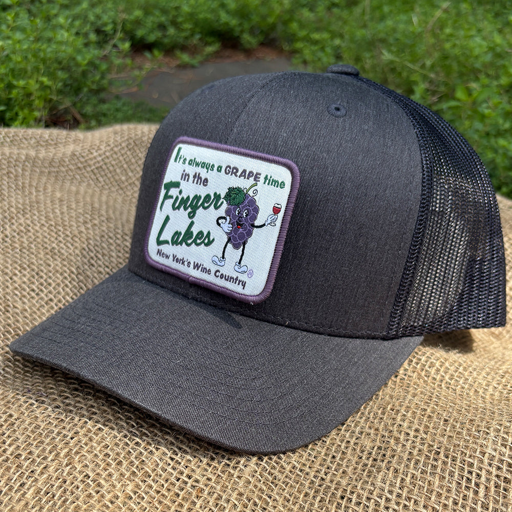 Finger Lakes Wine Themed Trucker Hat - Finger Lakes Baseball Cap