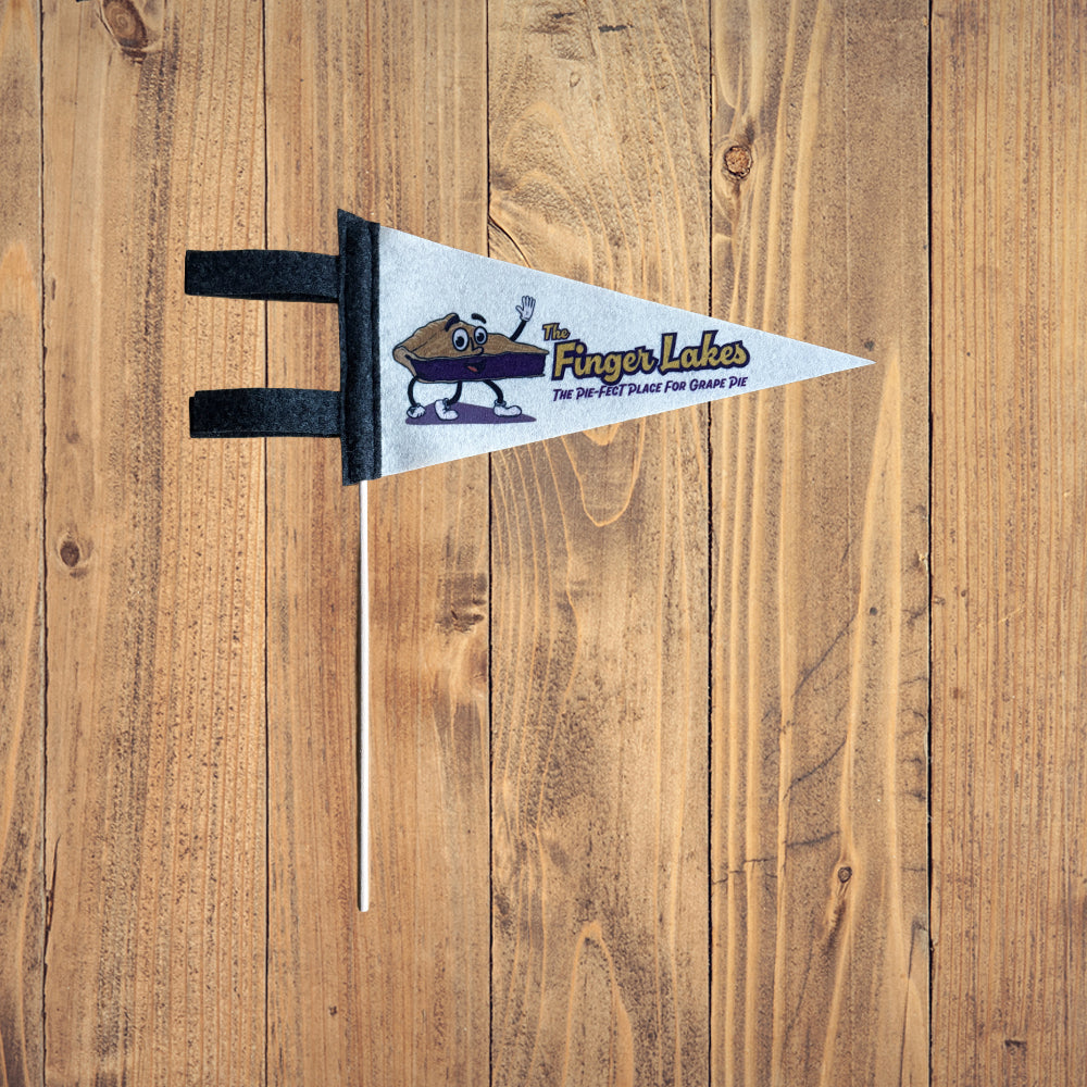 Finger Lakes Grape Pie Themed Mini-Pennant - Fun Finger Lakes Souvenir and Gift
