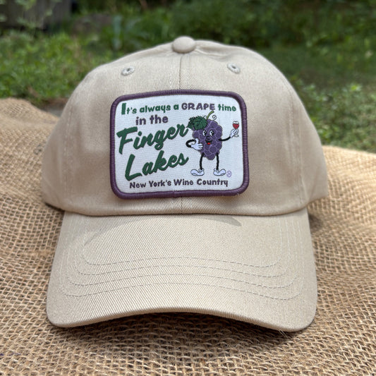Finger Lakes Wine Themed Low-Profile Cotton Twill Hat