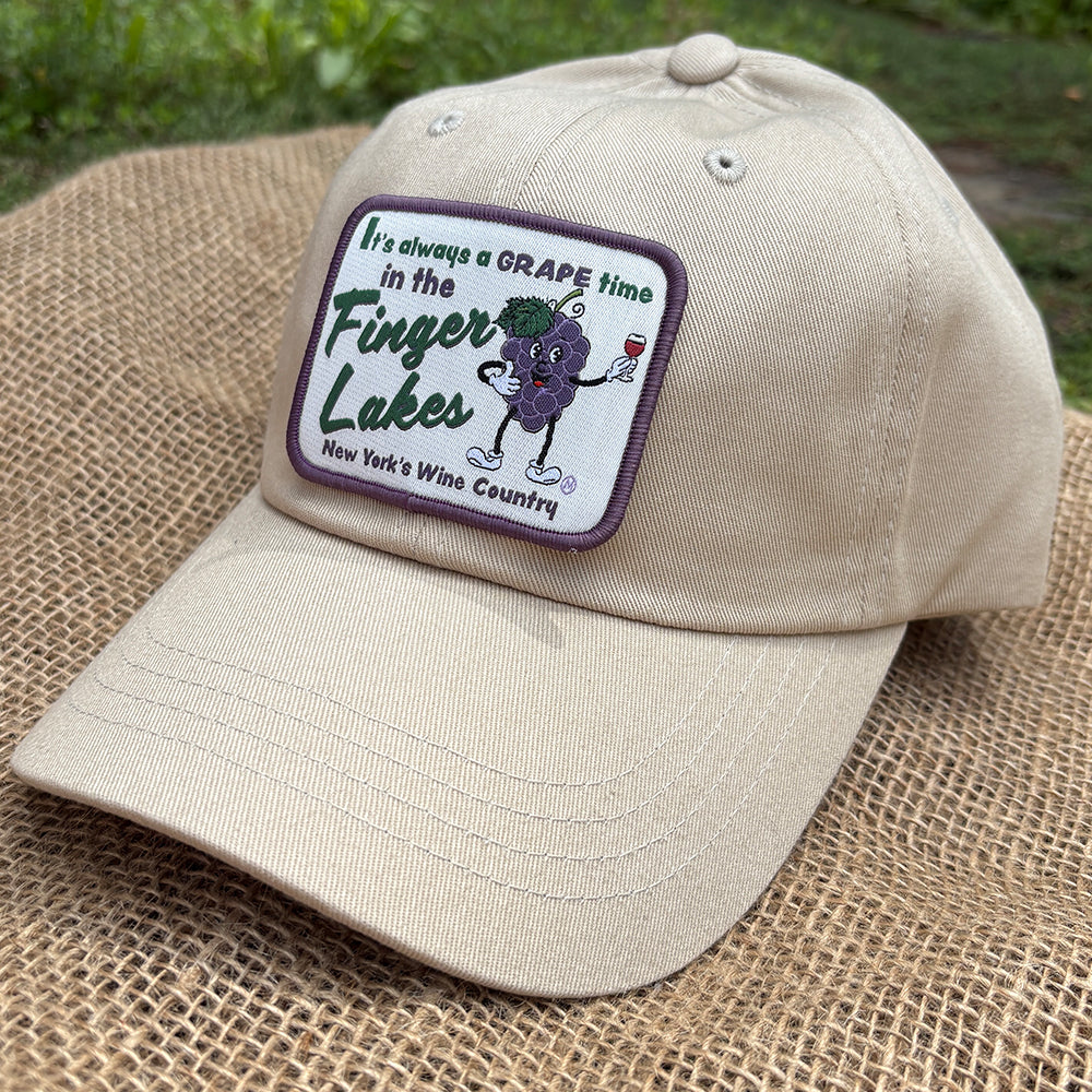 Finger Lakes Wine Themed Low-Profile Cotton Twill Hat